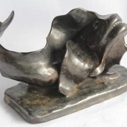 Sculpture Poisson grès Louis DELACHENAL Art déco