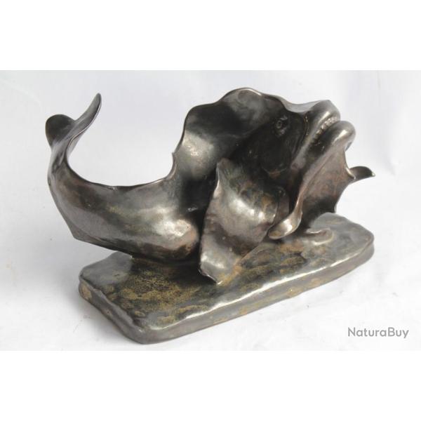 Sculpture Poisson gr�s Louis DELACHENAL Art d�co
