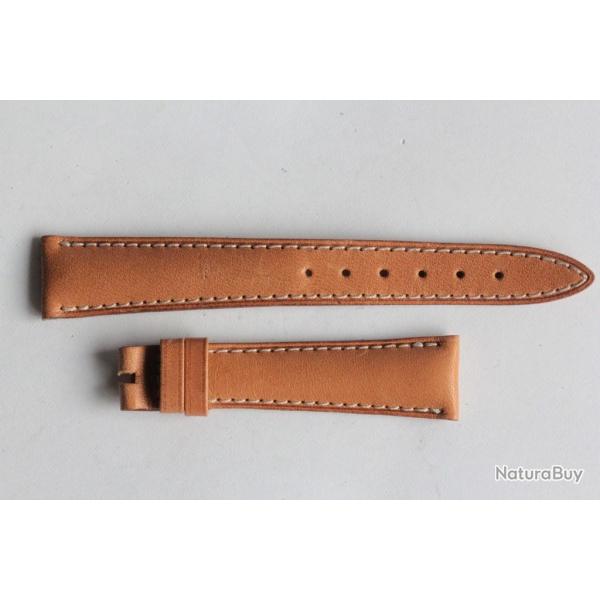 Bracelet montre Universal Gen�ve cuir marron 17 mm vintage