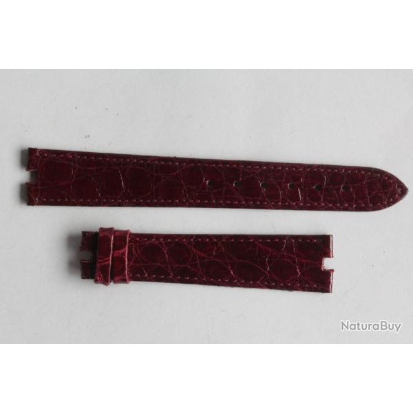 Bracelet montre Universal Gen�ve croco bordeaux 17 mm vintage