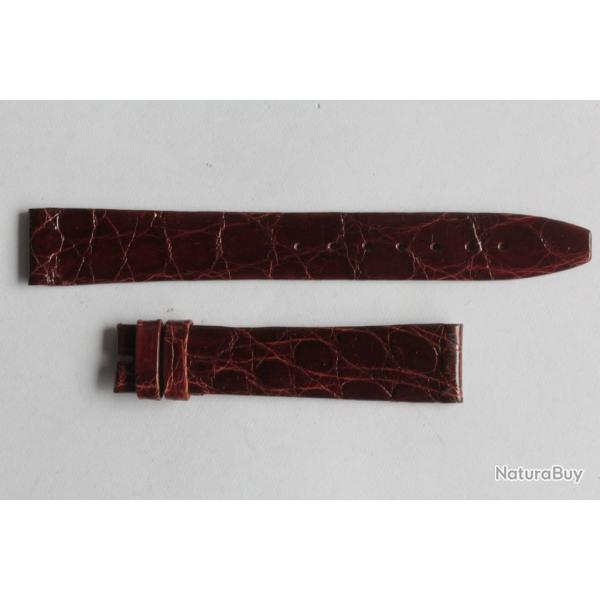 Bracelet montre Universal Gen�ve croco marron 16 mm vintage