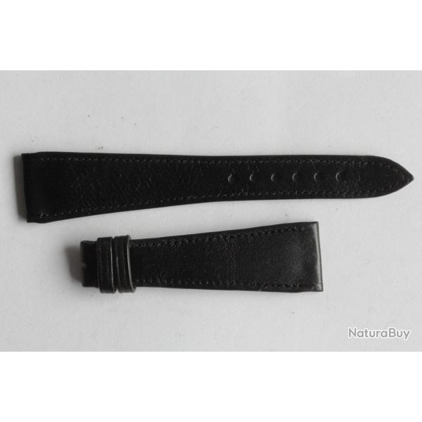 Bracelet montre Universal Gen�ve cuir noir 19 mm vintage