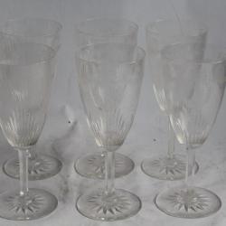 Six verres cristal taillé et gravé