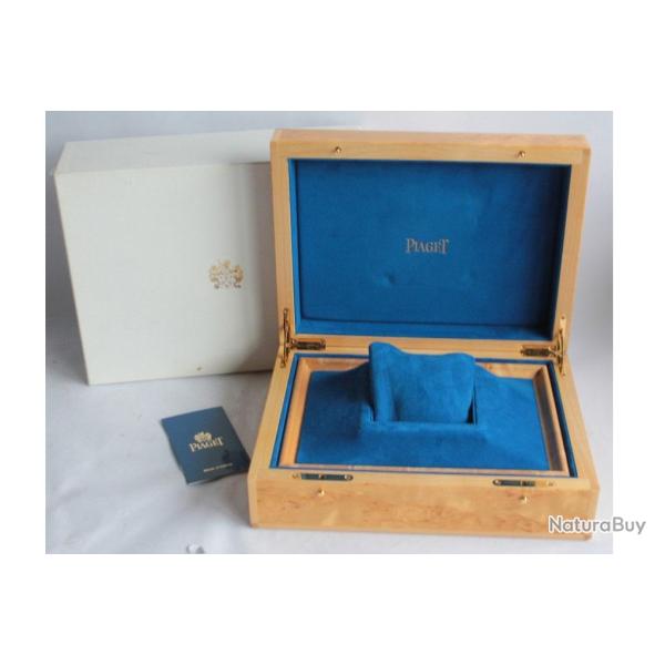 PIAGET �crin pour montre bois laqu� et daim bleu
