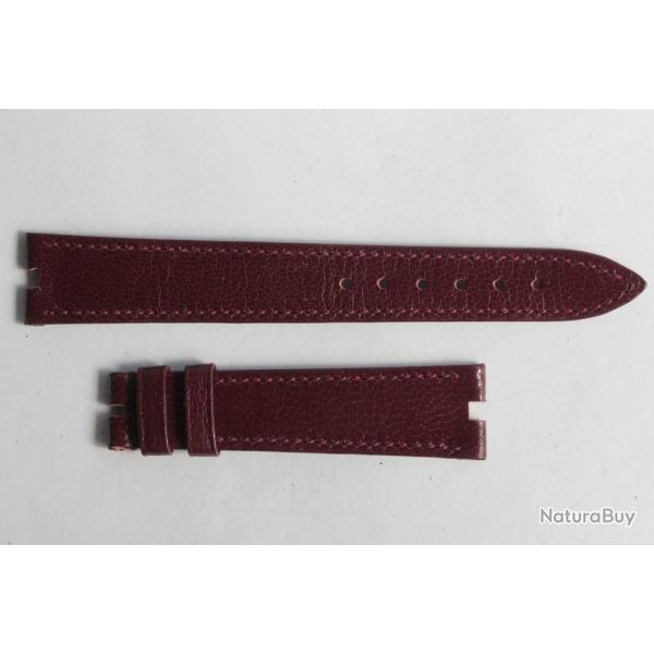 Bracelet montre Universal Gen�ve cuir bordeaux 17 mm vintage