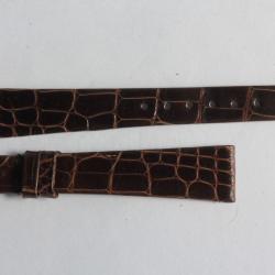 Bracelet montre Universal Genève croco marron 15 mm vintage