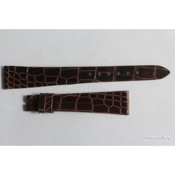 Bracelet montre Universal Gen�ve croco marron 15 mm vintage