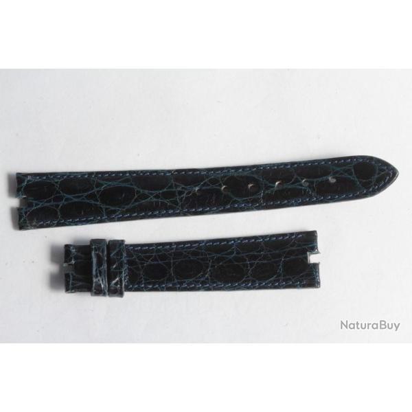 Bracelet montre Universal Gen�ve croco bleu marine 17 mm vintage