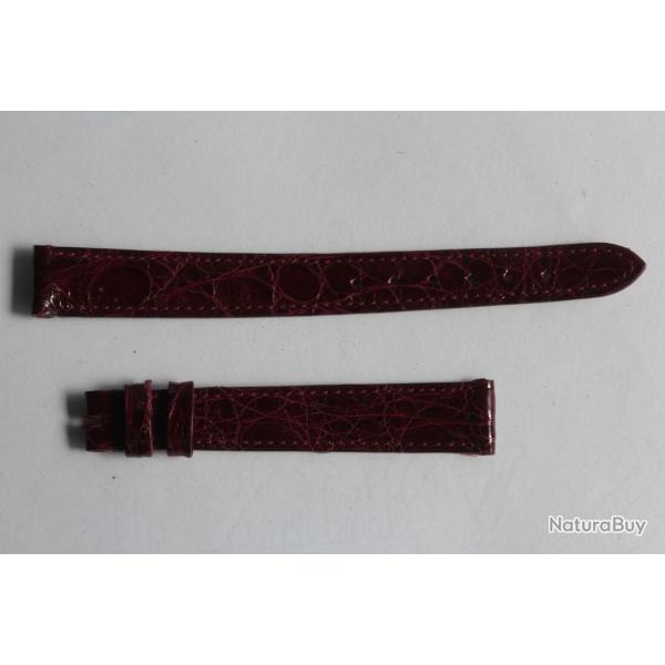Bracelet montre Universal Gen�ve croco bordeaux 12 mm vintage
