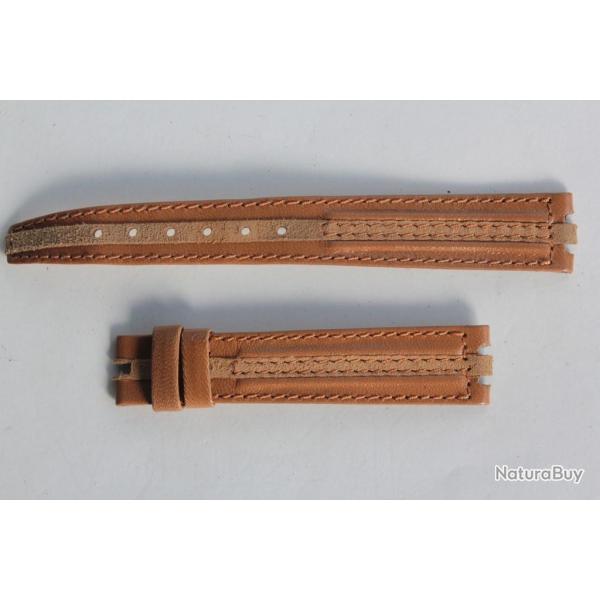 Bracelet montre Universal Gen�ve cuir marron 16 mm vintage