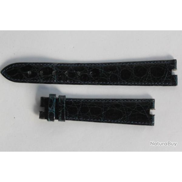 Bracelet montre Universal Gen�ve croco bleu marine 17 mm vintage