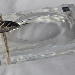 S&Egrave;VRES Cendrier cigares cristal Feuille