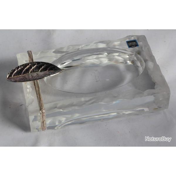 S�VRES Cendrier cigares cristal Feuille