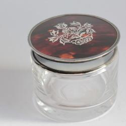 Boite ronde cristal argent