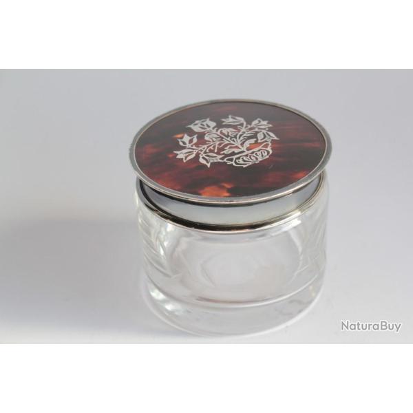 Boite ronde cristal argent