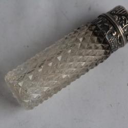 Flacon à sel cristal taillé et argent