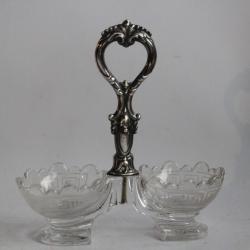 Saleron argent et cristal XIXe siècle
