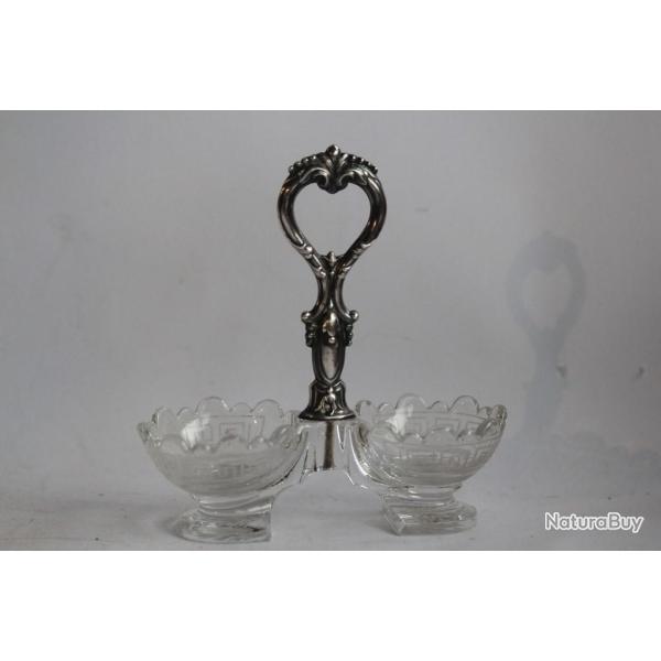 Saleron argent et cristal XIXe si�cle