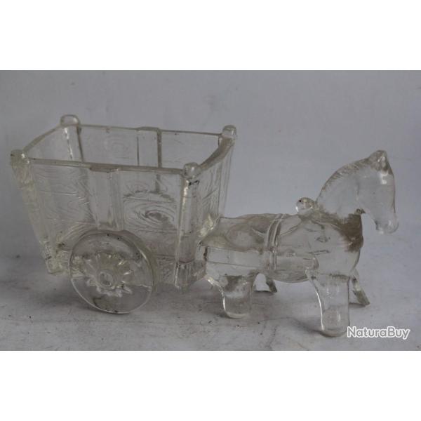 Vide poche verre Attelage Cheval.