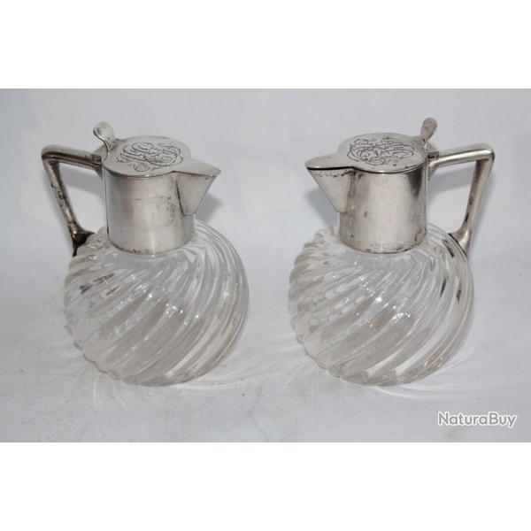 Pichets argent cristal Vincenz Mayer's & S�hne Autriche-Hongrie