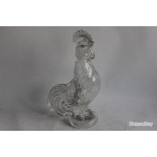 Bouteille zoomorphe verre Coq