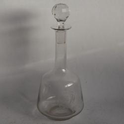 Ancienne Carafe cristal gravé monogramme G