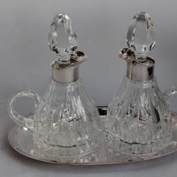 Huilier vinaigrier cristal et argent