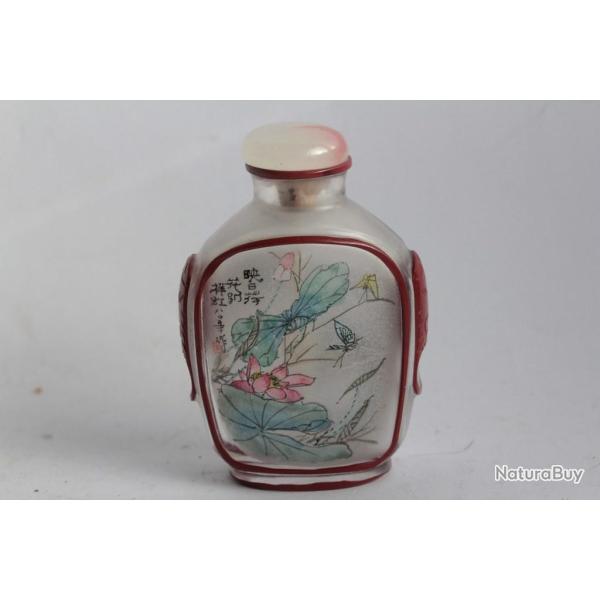 Flacon tabati�re verre peint Chine