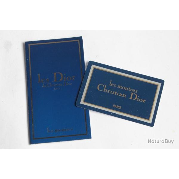 CHRISTIAN DIOR Carte de garantie pour montre