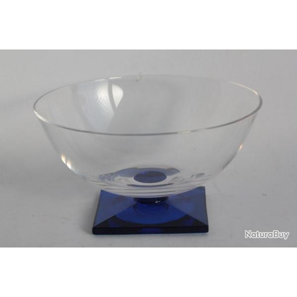 SEVRES Coupe � champagne cristal Luna bleu cobalt
