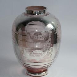 Vase verre et argent Murano Venise Gondoles Italie