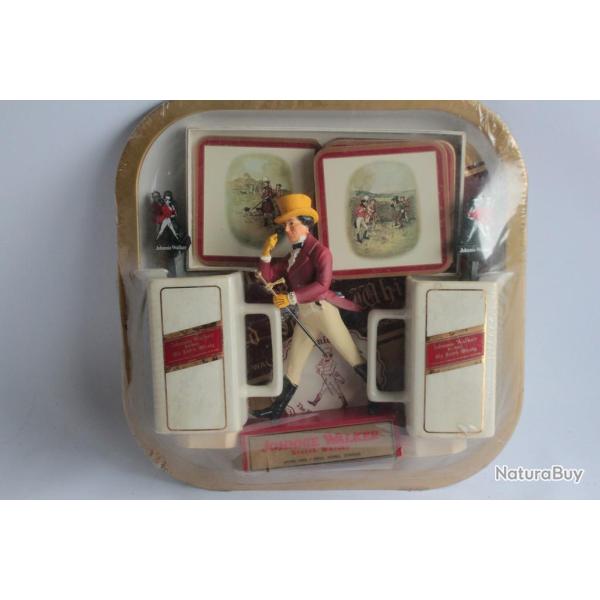 Set publicitaire Johnnie Walker Whisky Figurine Pichets Sous-verres