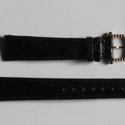 RAYMOND WEIL Bracelet pour montre croco noir brillant 17 mm