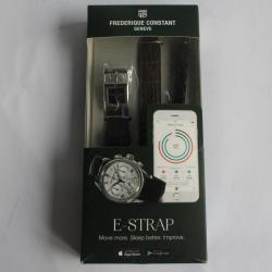 FREDERIQUE CONSTANT Bracelet connecté e-Strap cuir marron foncé 22 mm