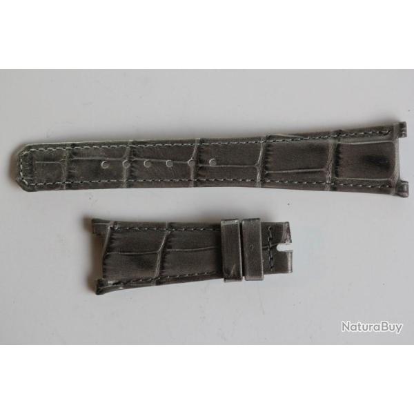 PATEK PHILIPPE Bracelet montre cuir gris 21 mm