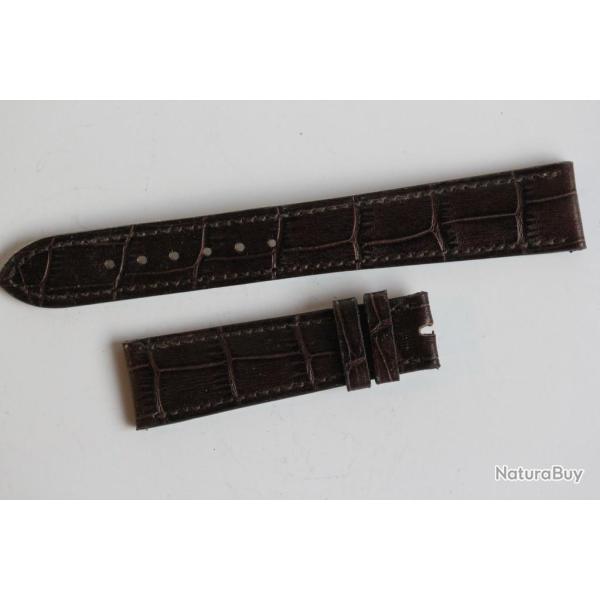 PATEK PHILIPPE Bracelet montre cuir brun 19 mm