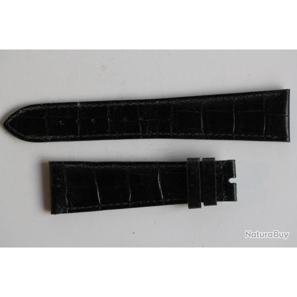 PATEK PHILIPPE Bracelet montre cuir noir 21 mm