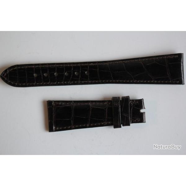 PATEK PHILIPPE Bracelet montre cuir brun brillant 21 mm