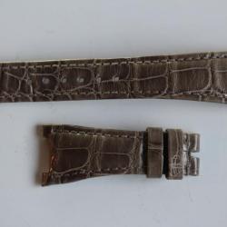 PATEK PHILIPPE Bracelet montre cuir gris 21 mm