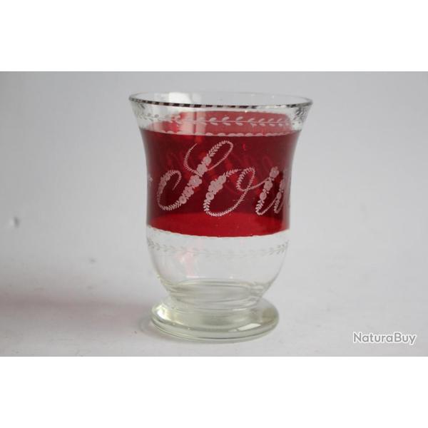 Ancien petit vase Souvenir cristal �maill�