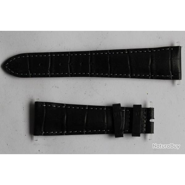 PATEK PHILIPPE Bracelet montre cuir noir 21 mm