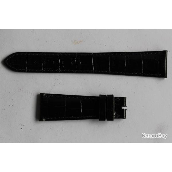 PATEK PHILIPPE Bracelet montre cuir noir 21 mm