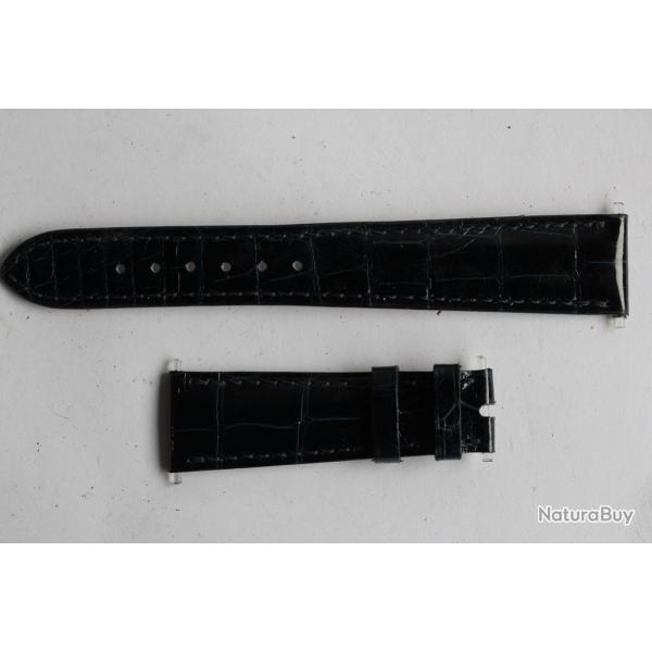 PATEK PHILIPPE Bracelet montre cuir bleu brillant 20 mm