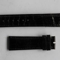 PATEK PHILIPPE Bracelet montre cuir noir brillant 20 mm