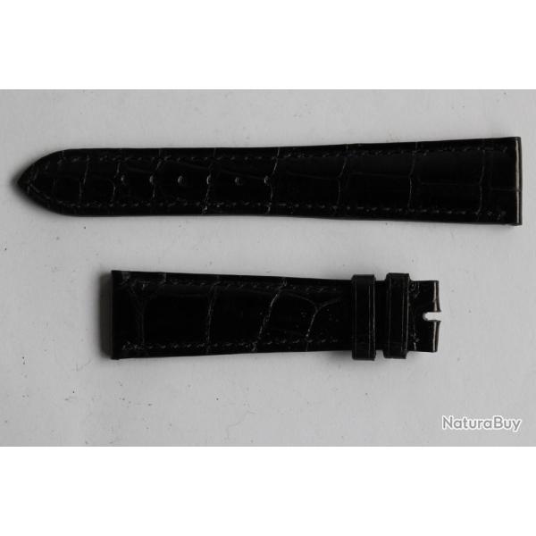 PATEK PHILIPPE Bracelet montre cuir noir brillant 20 mm