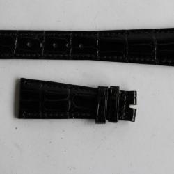 PATEK PHILIPPE Bracelet montre cuir noir brillant 22 mm