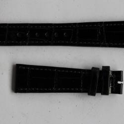PATEK PHILIPPE Bracelet montre cuir noir brillant 20 mm