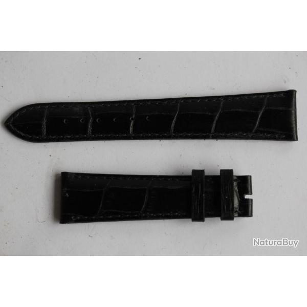 PATEK PHILIPPE Bracelet montre cuir noir 20 mm
