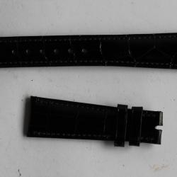 PATEK PHILIPPE Bracelet montre cuir noir brillant 20 mm