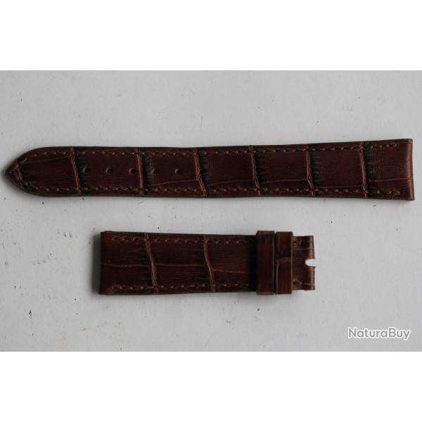 PATEK PHILIPPE Bracelet montre cuir brun 19 mm